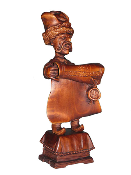 Деловой подарок Глашатай, деревянная скульптура. Резьба по дереву. Сувенирная продукция. Бизнес сувенир. Оригинальный  подарок в традициях народных промыслов Украины.